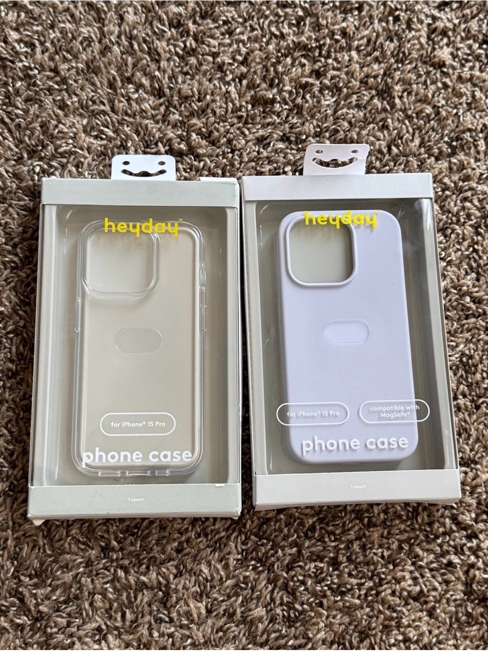 heyday iPhone 15 Pro Cases - Clear and Lavender MagSafe Compatible